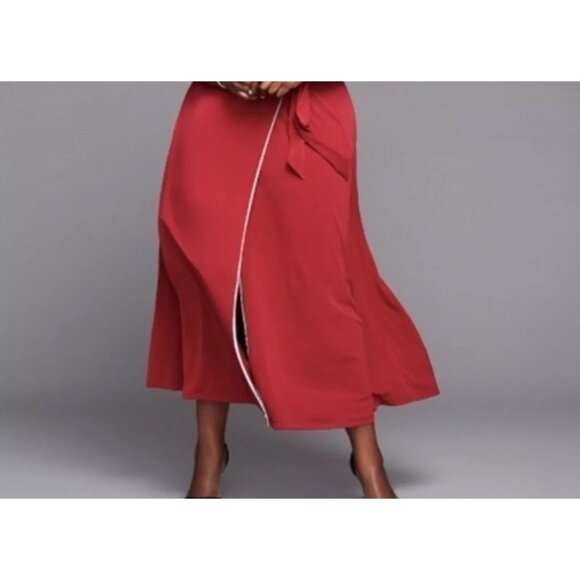 Lane Bryant Glamour VNeck Maxi Robe Wrap Dress Sz 14/16 (XL) Womens Red Long Sle - Picture 2 of 16